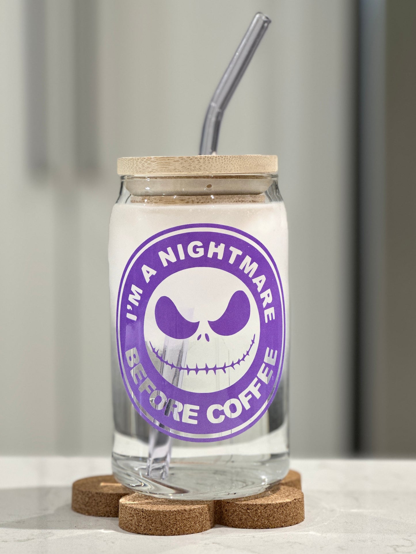 16oz Libbey Can Glass - I'm A Nigtmare Before Coffee