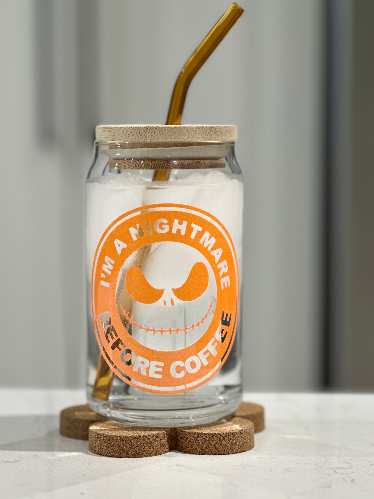 16oz Libbey Can Glass - I'm A Nigtmare Before Coffee