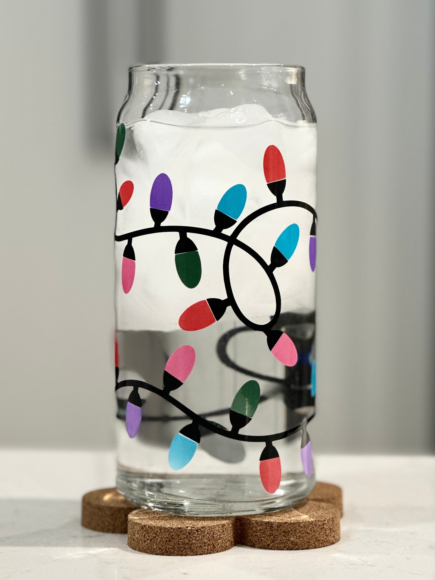 20oz Libbey Can Glass - Christmas Lights (Colour Changing)