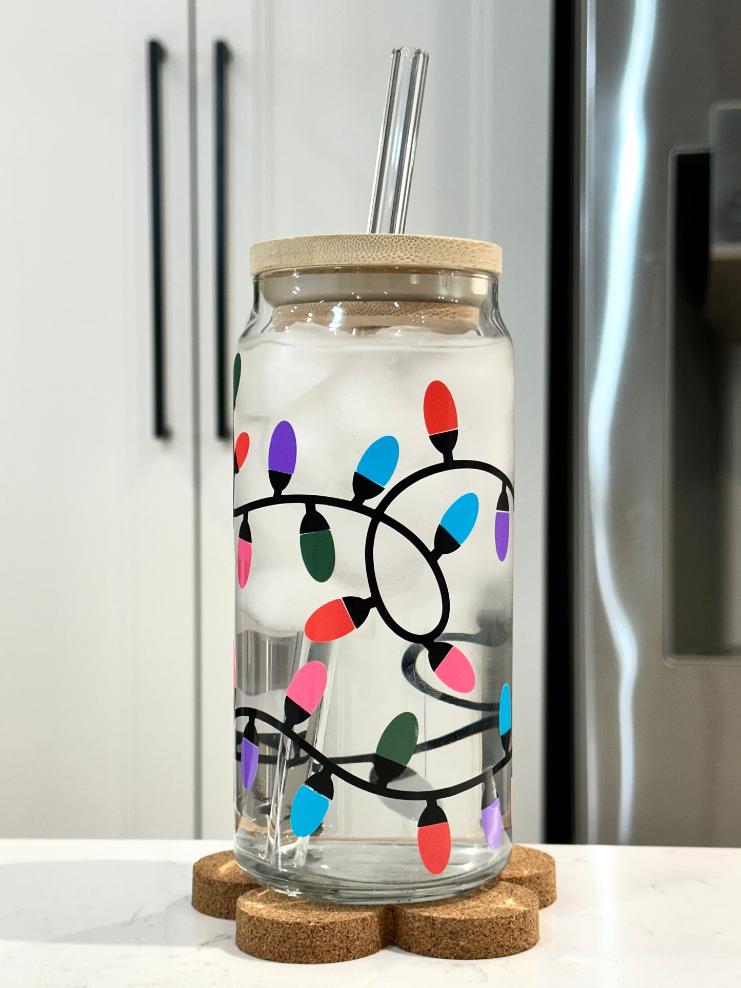 20oz Libbey Can Glass - Christmas Lights (Colour Changing)