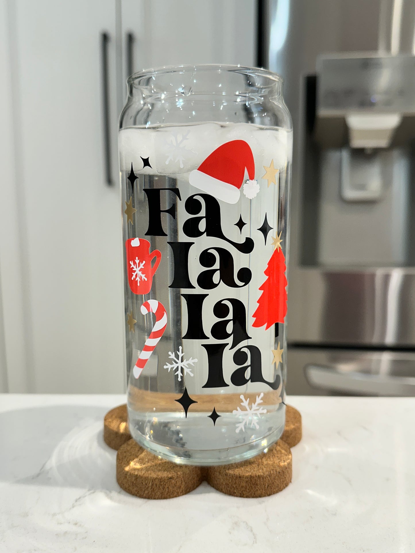 20oz Libbey Can Glass - Fa la la la (Cold Colour Changing)