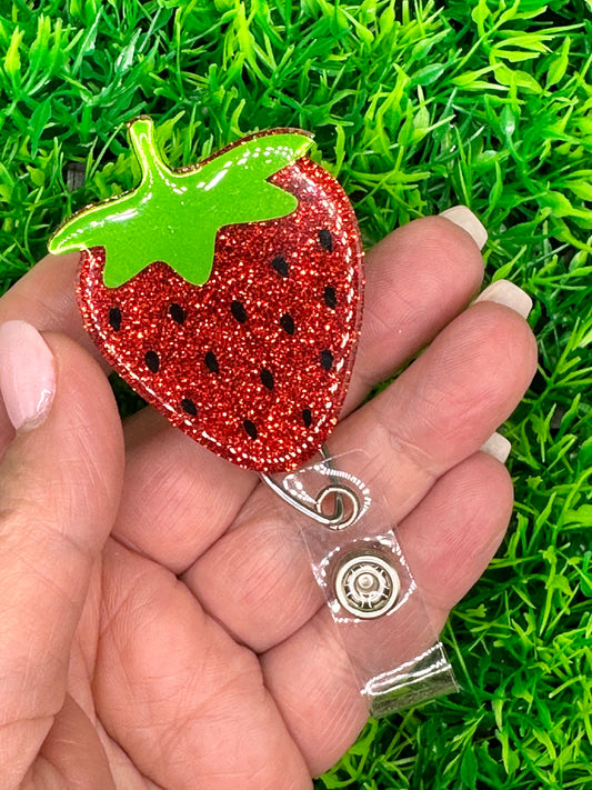 Strawberry Acrylic Badge Reel