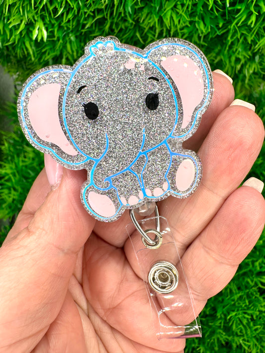 Elephant Acrylic Badge Reel