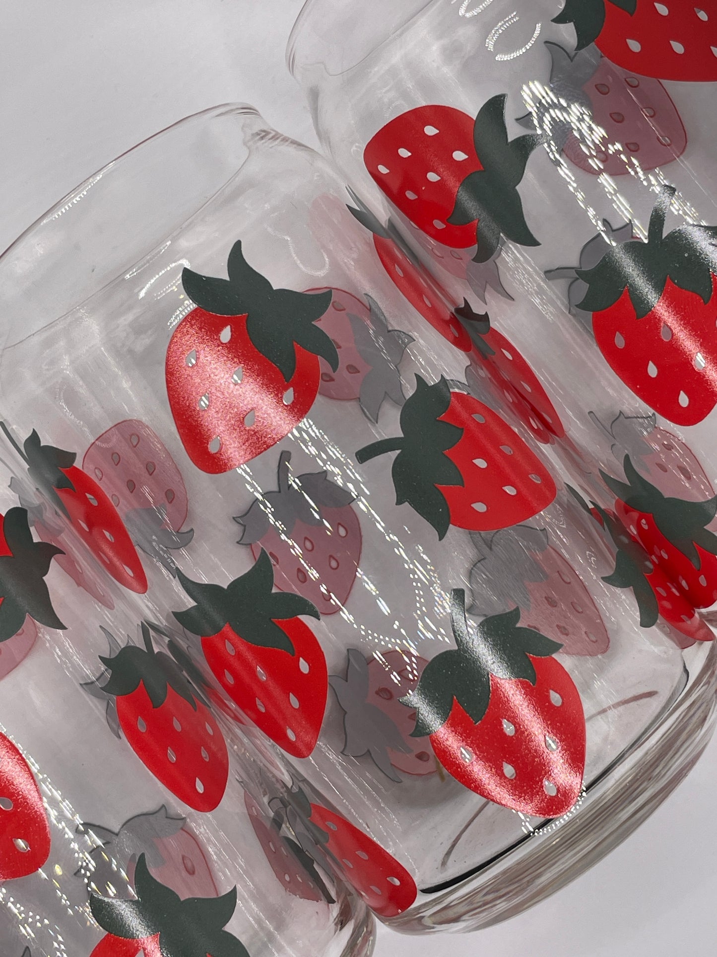 16oz Dishwasher Safe Strawberries Libbey Can Glass