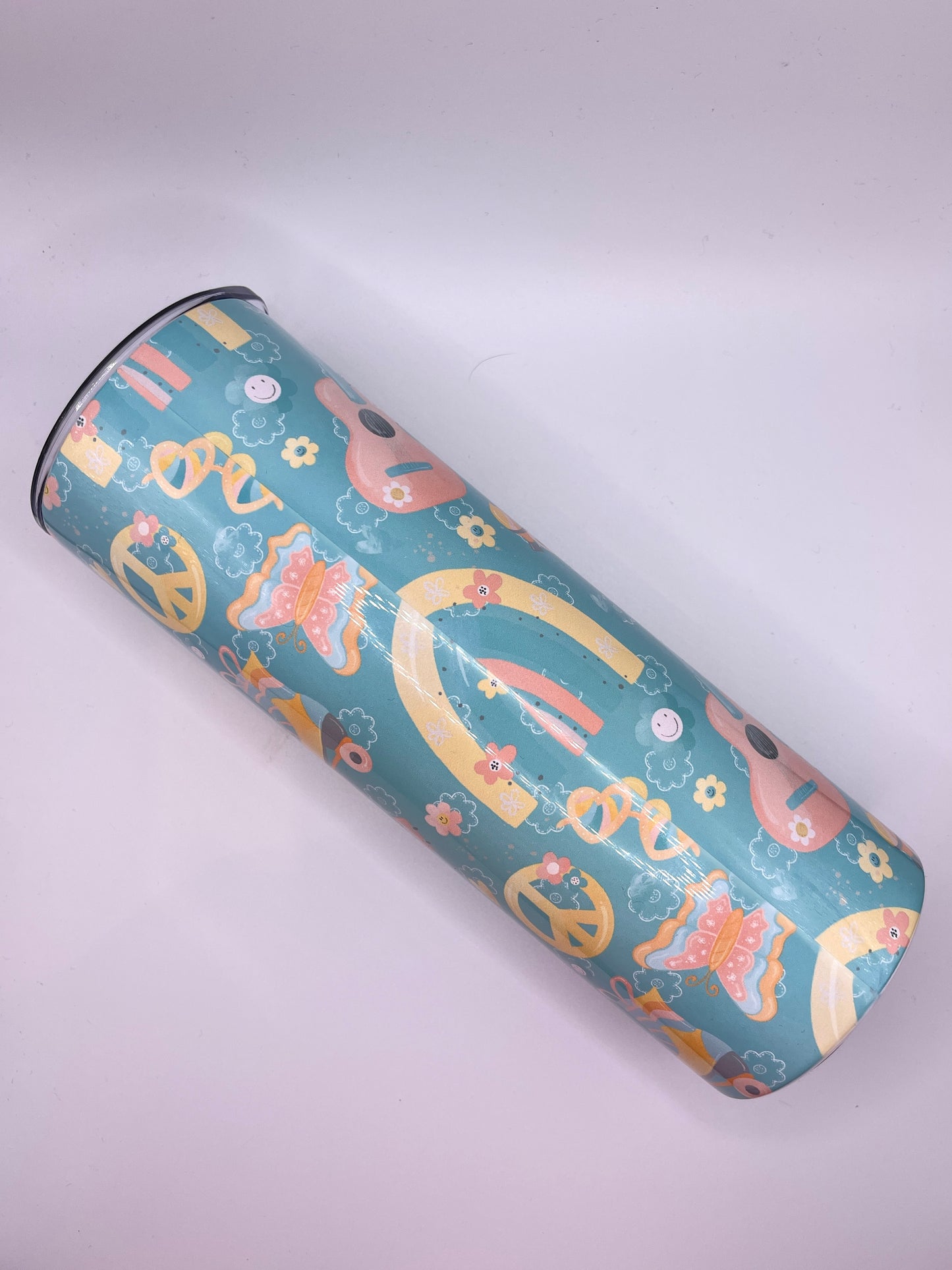 20oz Tumbler - Boho Rainbows and Guitars
