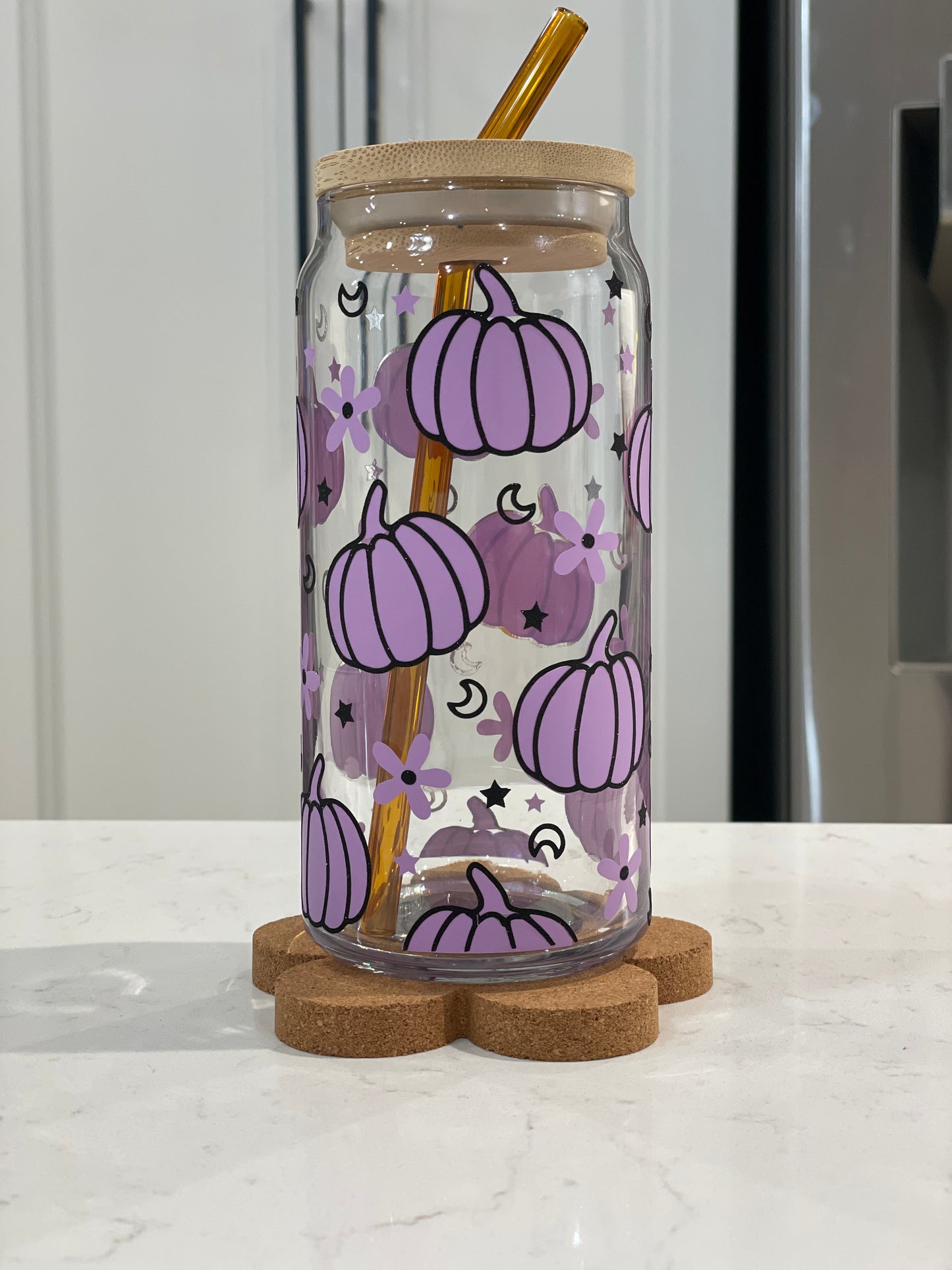 20 oz Libbey Glass - Retro Pumpkins