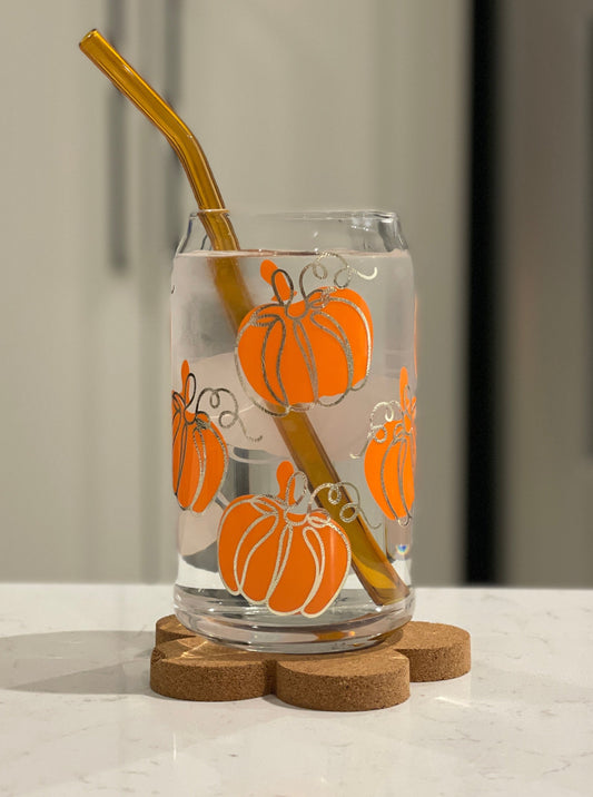 16oz Can Glass - Colour Changing Pumpkins