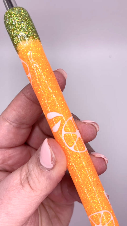 Orange Glitter Pen