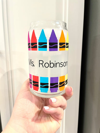 16oz Can Glass - Colour Changing Crayons - Print Paper and Co