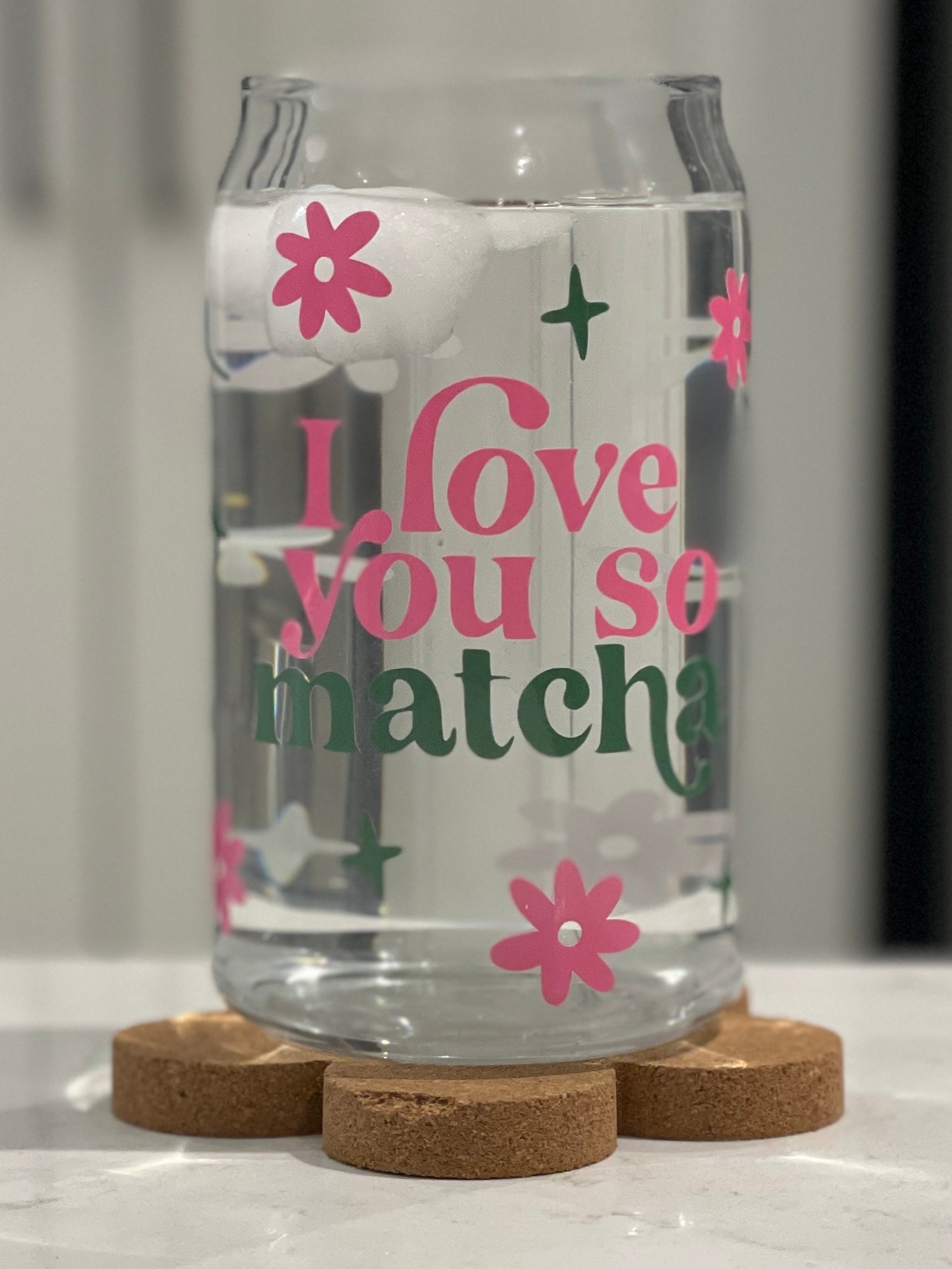 16oz Can Glass - I Love You So Matcha (Colour Changing) - Print Paper and Co