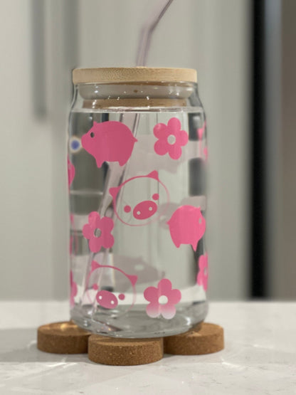 16oz Can Glass - Little Piggy (colour changing) - Print Paper and Co