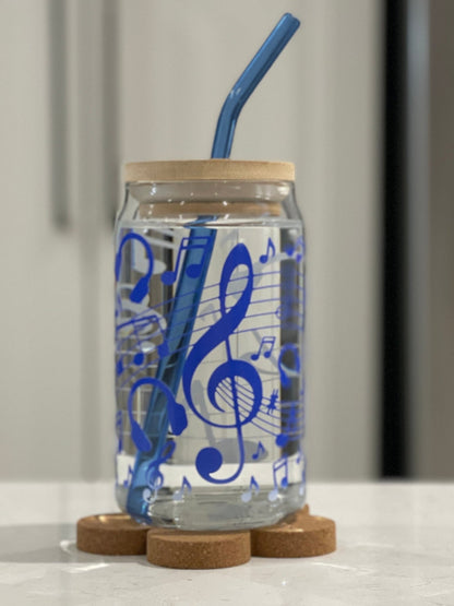 16oz Can Glass - Musical Notes (colour changing) - Print Paper and Co