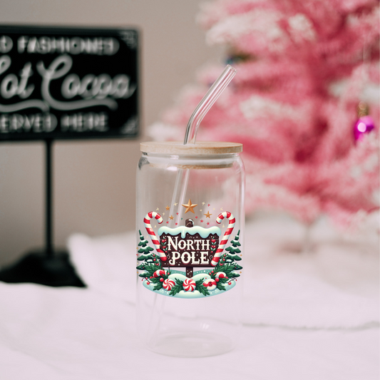 16oz Can Glass - North Pole