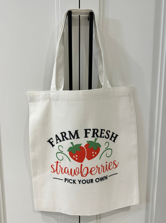 Farm Fresh Strawberries Tote Bag