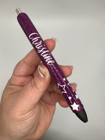 Personalized Glitter Pens (Single Colour) with Stars