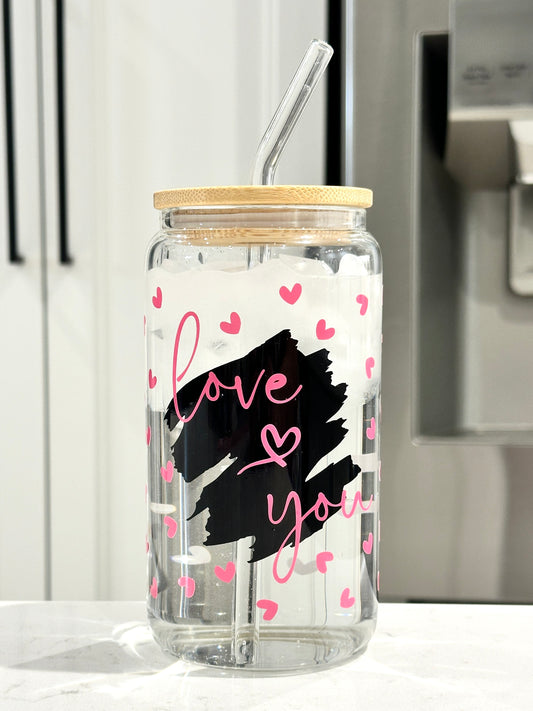 16oz Love You (Cold Colour Changing) Can Glass