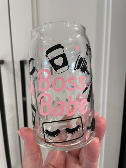 16oz Libbey Glass - Boss Babe
