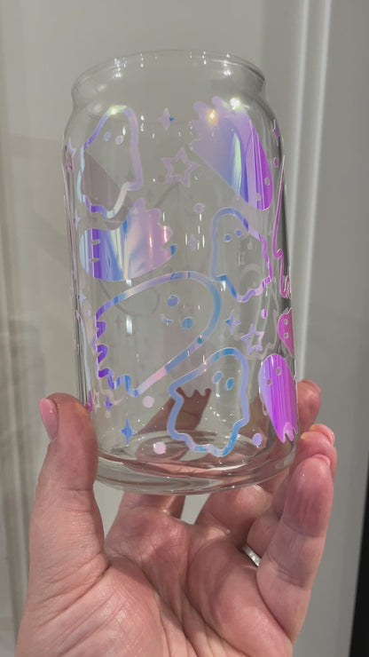 Discontinued - 16oz Libbey Glass - Holographic Ghosts