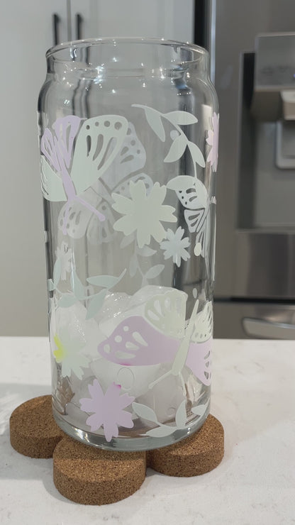 20oz Libbey Can Glass - Spring Butterflies (Colour Changing)