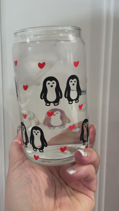 16oz Libbey Glasses - Penguin Love