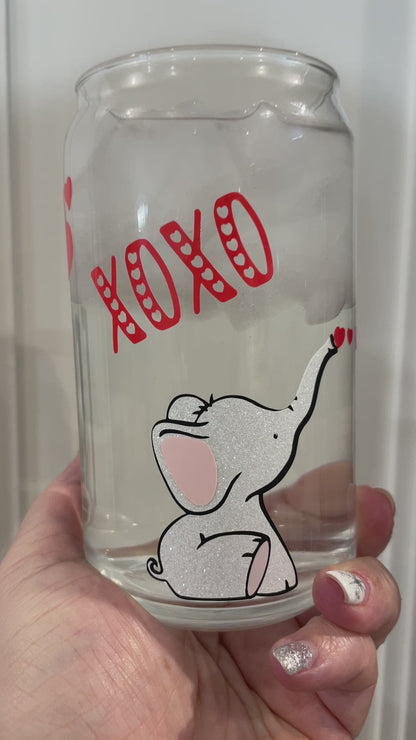 16oz XOXO (colour changing) can glass