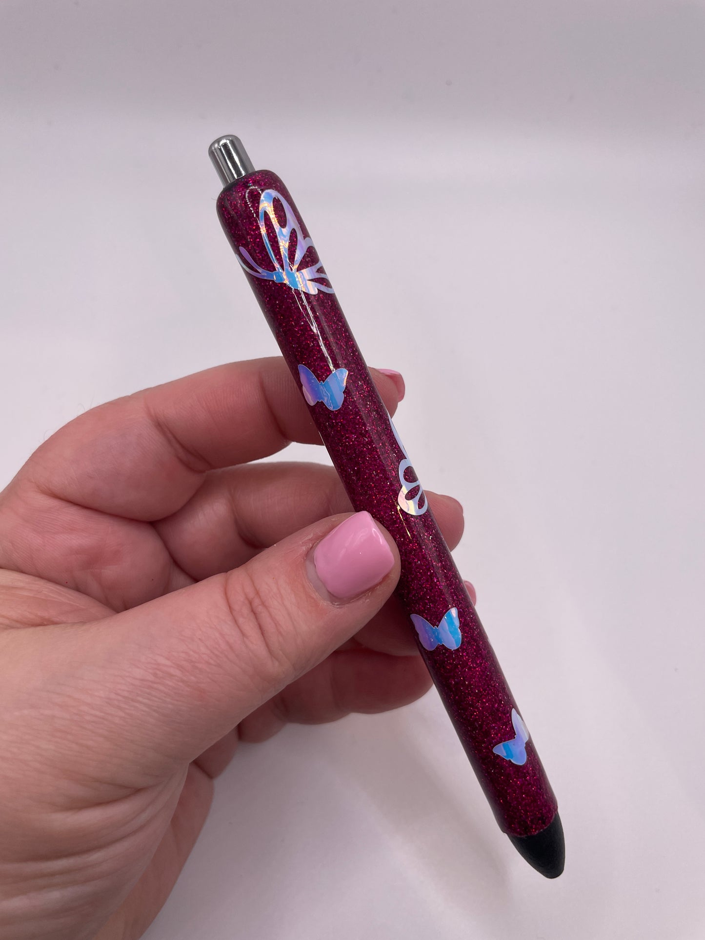 Butterfly Personalized Glitter Pens (Single Colour)