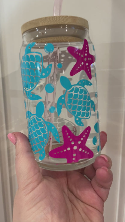 16oz Libbey Can Glass - Under The Sea (Colour Changing)