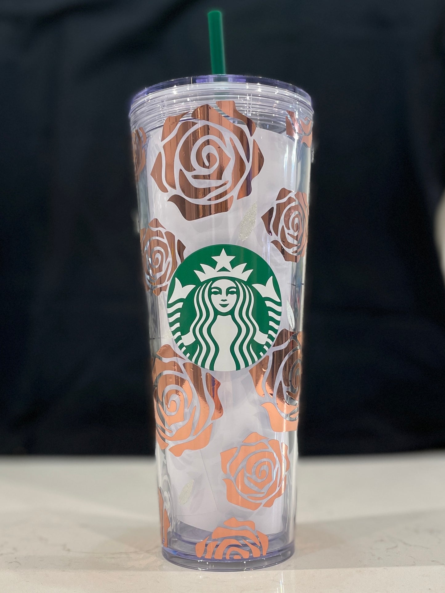 Discontinued - 24oz Double Walled Cold Tumbler - Roses