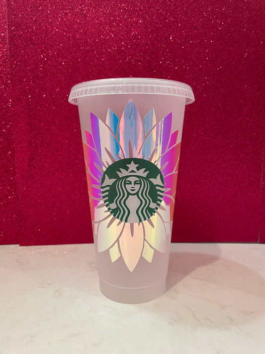 24oz Sunflower Cold Cup - Holographic