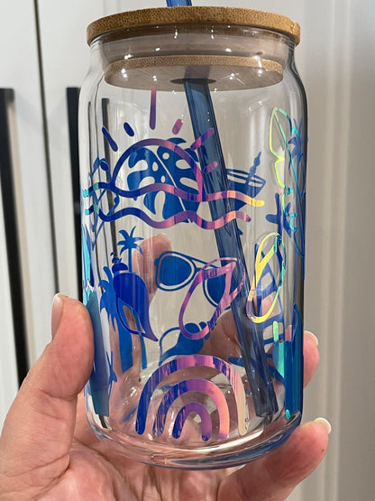 16oz Libbey Glass - Holographic Summer Dreams