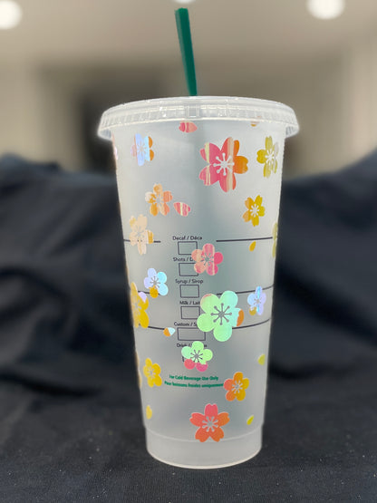 24oz Cold Cup - Holographic Blossoms