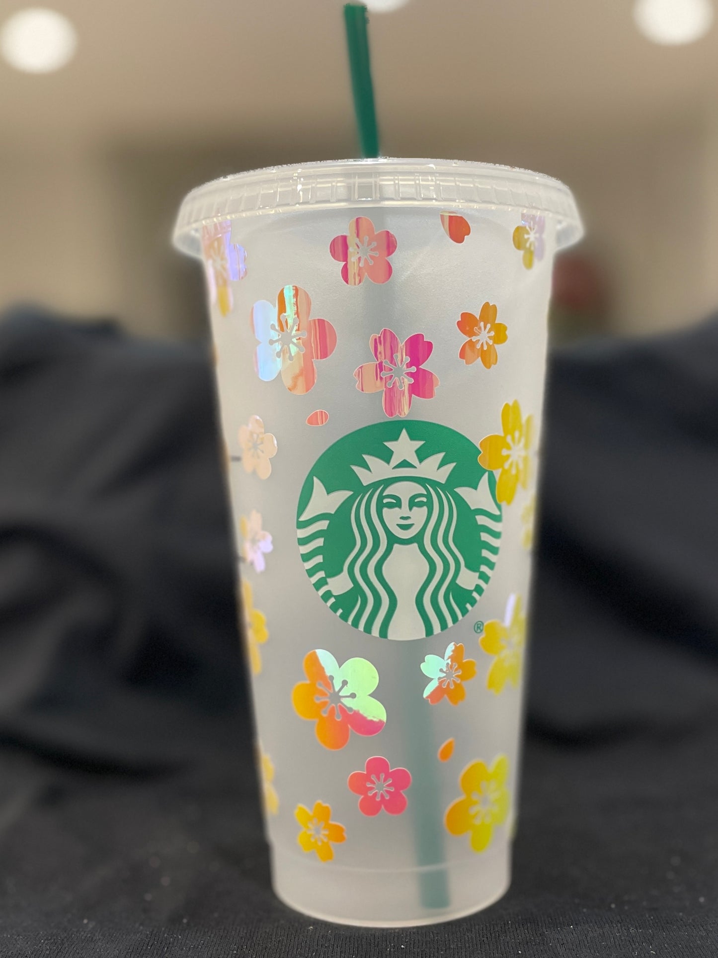 24oz Cold Cup - Holographic Blossoms
