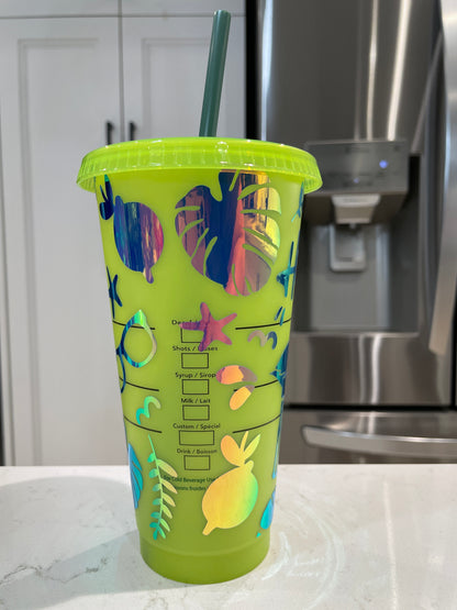 Discontinued - Limited Edition!! 24oz  UV Changing Cold Cup - Hello Summer