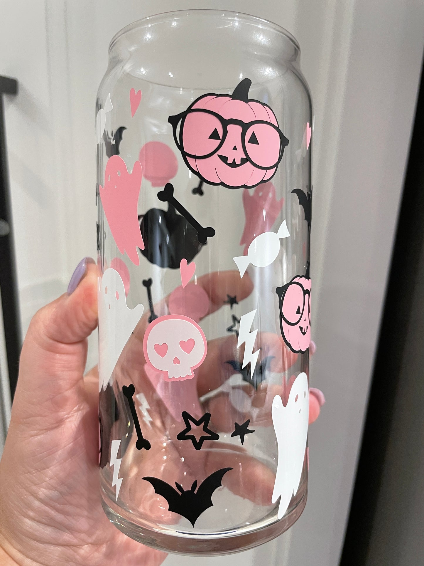20 oz Libbey Glass - Goofy Pumpkins and Happy Ghosts