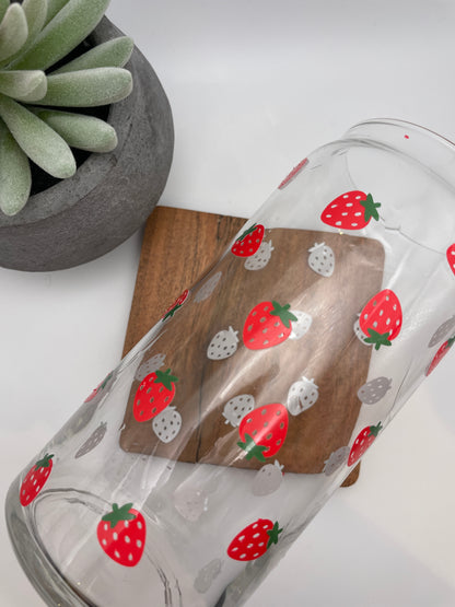 20 oz Libbey Glass - Field of Strawberries (Cold Colour Changing Vinyl)