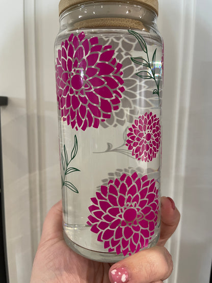 20oz Libbey Can Glass - Oh Dahlia! (Colour Changing)