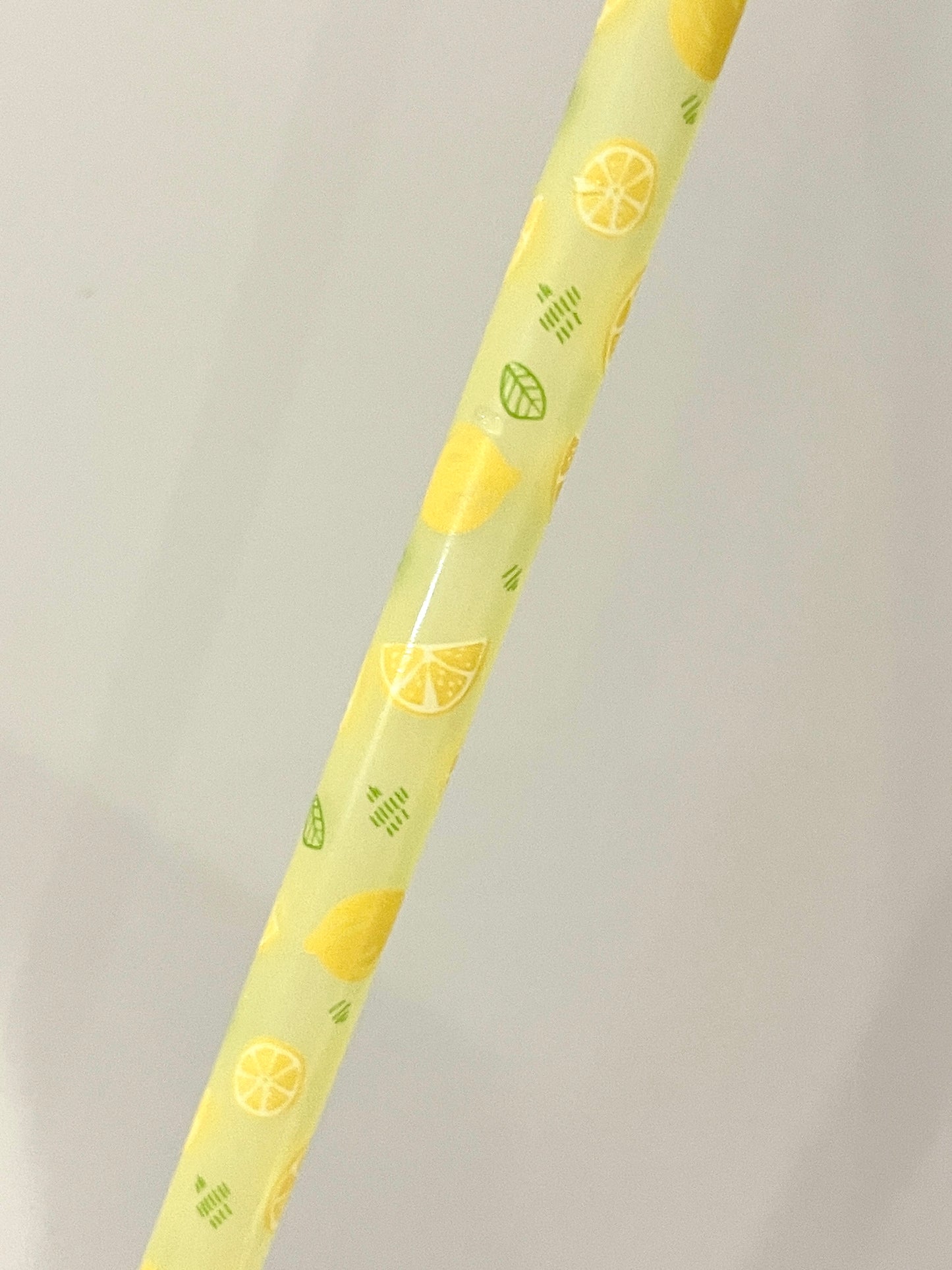 10" Lemons Reusable Plastic Straws (Colour Changing)