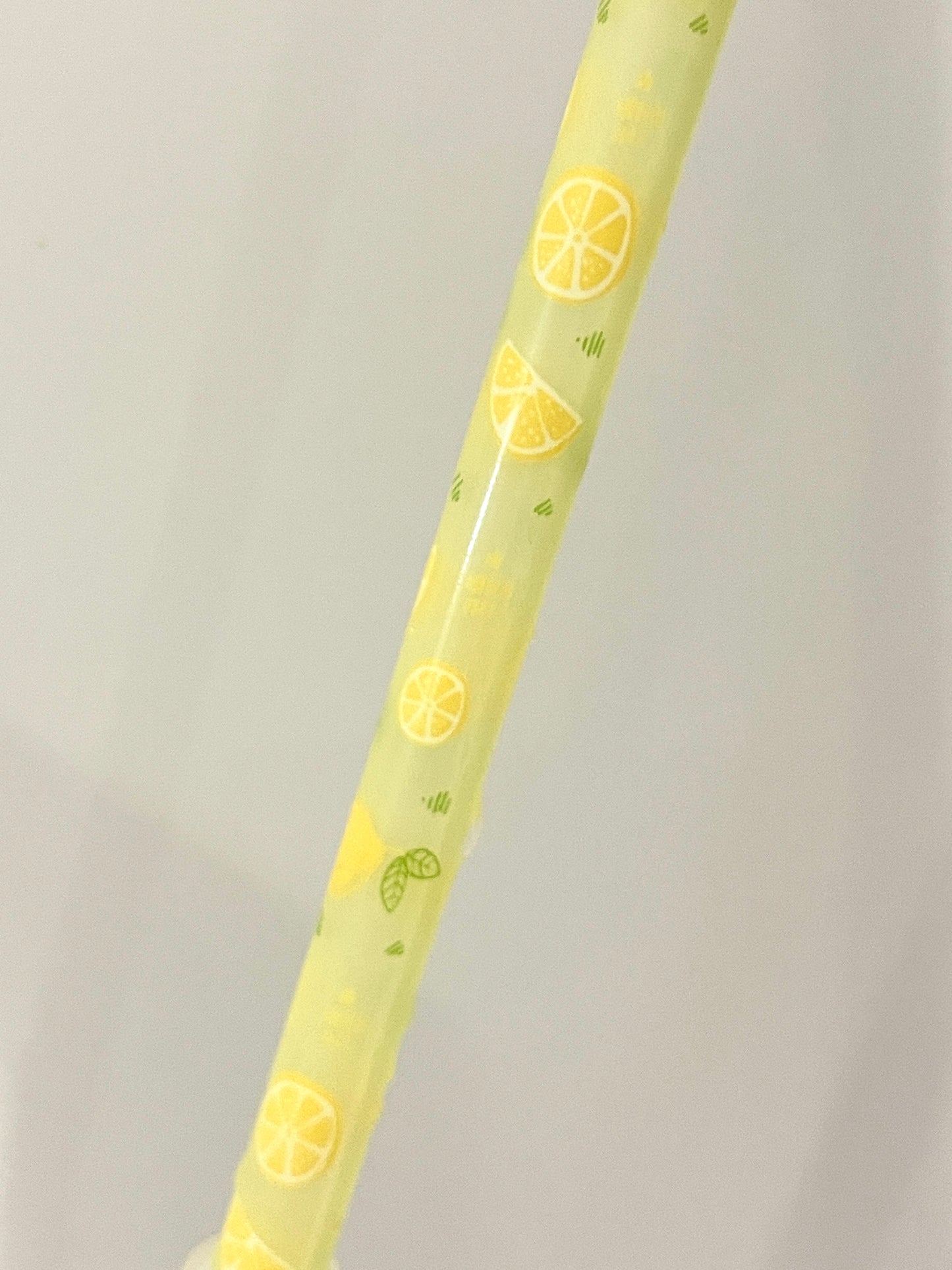 10" Lemons Reusable Plastic Straws (Colour Changing)